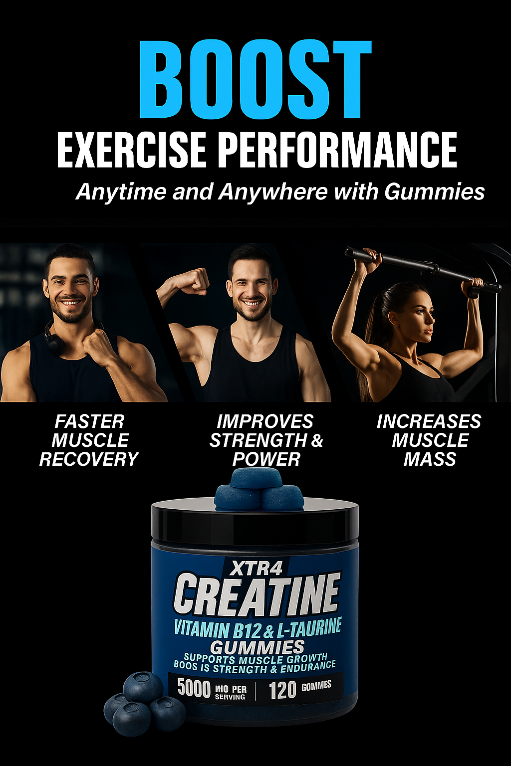 Creatine Gummies -Blueberry(30 Day Supply) £7.99